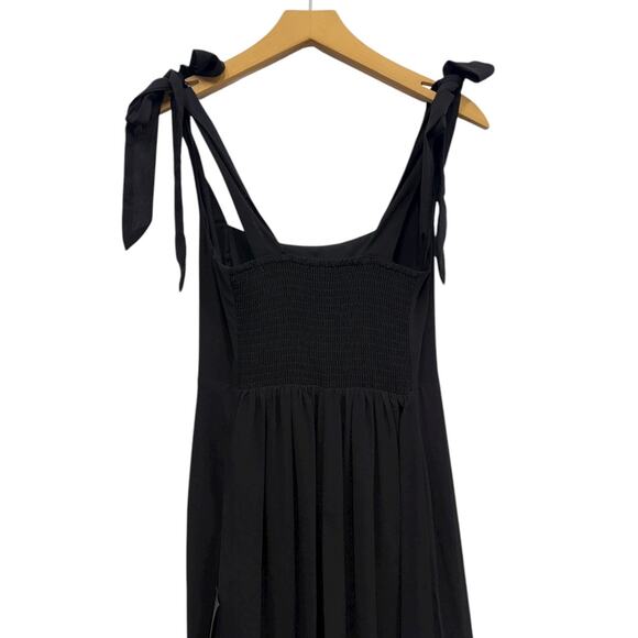 Lulus Summer Invite Black Tie-Strap Tiered Midi Dress size Small NWT - Picture 5 of 6